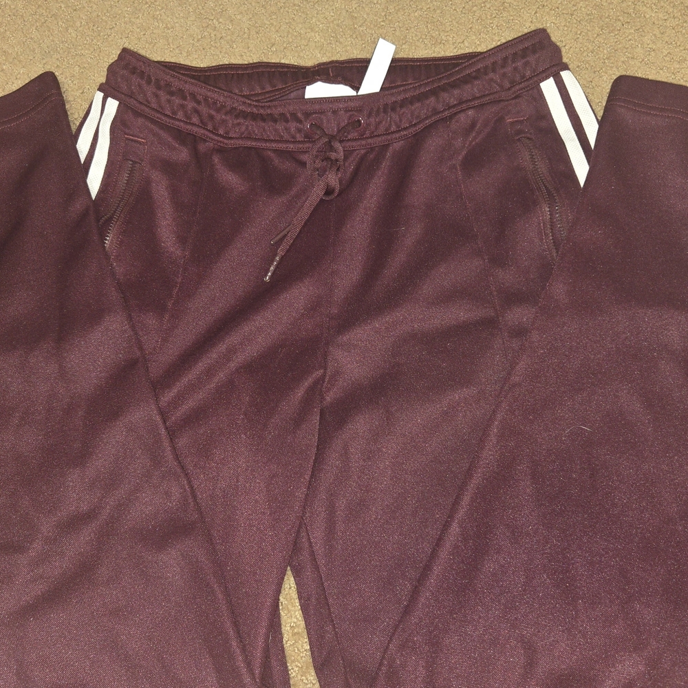 Sporty & Rich X Adidas Burgundy Track Pants with Side Stripes - Picture 9 of 11